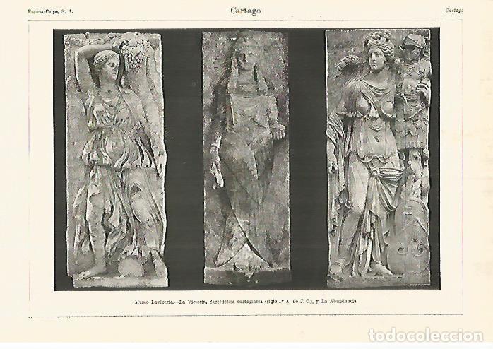 Otros art&iacute;culos de coleccionismo en papel: LAMINA ESPASA 28434: Estatuas descubiertas en Cartago - Varios