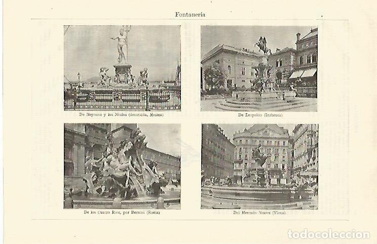 Otros art&iacute;culos de coleccionismo en papel: LAMINA ESPASA 28547: Fuentes de Mesina Insbruck Viena y Roma - Varios