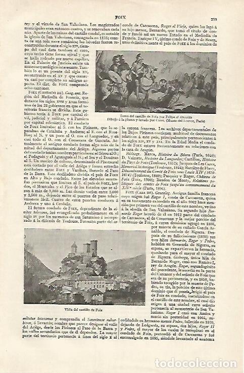 Otros art&iacute;culos de coleccionismo en papel: LAMINA ESPASA 28534: Castillo de Foix Francia - Varios