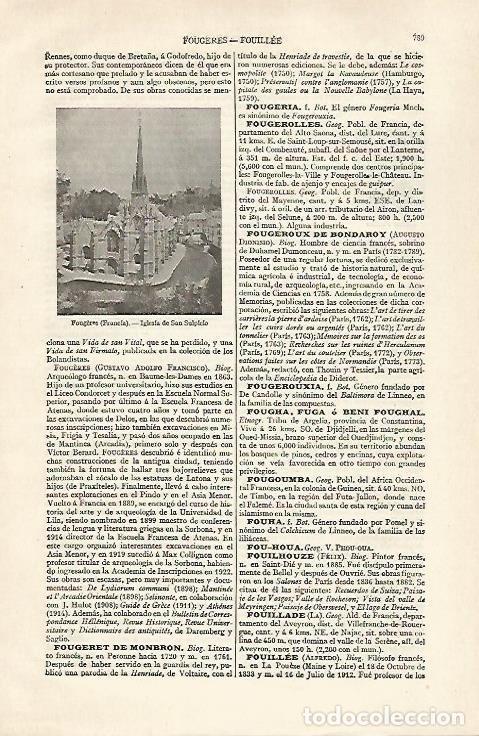 Otros art&iacute;culos de coleccionismo en papel: LAMINA ESPASA 28496: Iglesia de San Suplicio en Fougeres Francia - Varios