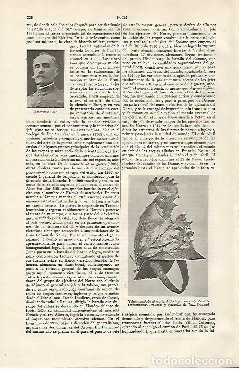 Otros art&iacute;culos de coleccionismo en papel: LAMINA ESPASA 28531: El mariscal Foch - Varios