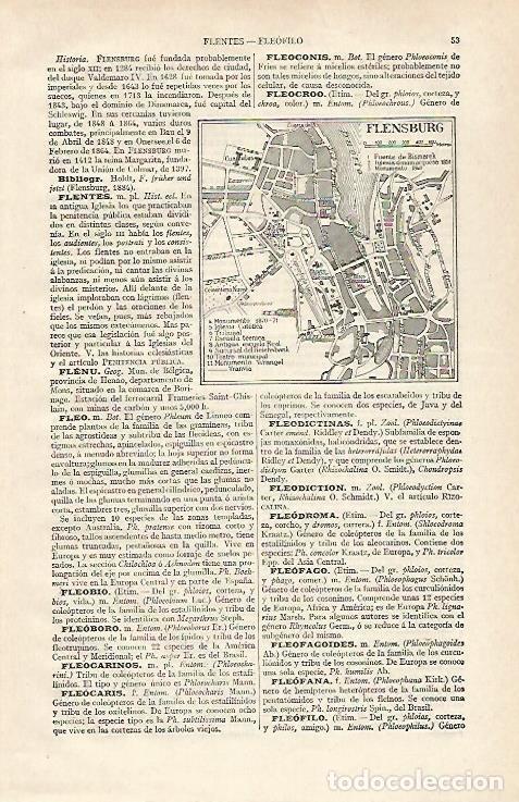 Otros art&iacute;culos de coleccionismo en papel: LAMINA ESPASA 28601: Plano de Flensburg Alemania - Varios