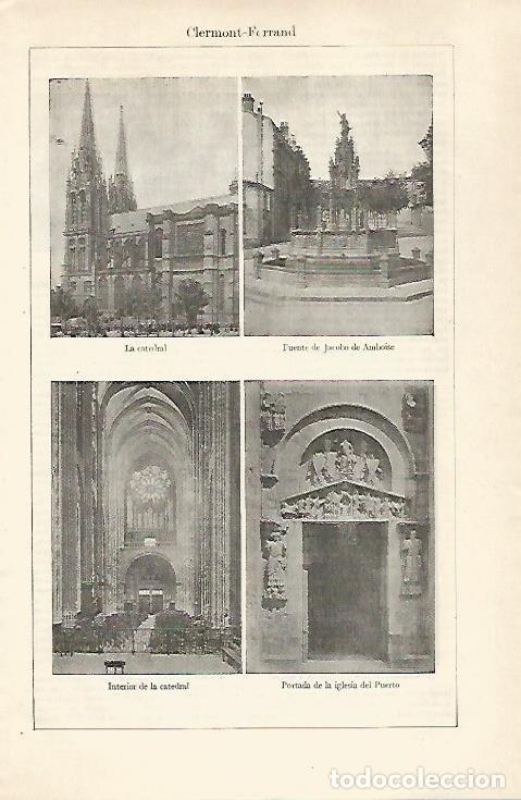Otros art&iacute;culos de coleccionismo en papel: LAMINA ESPASA 28666: Vistas de Clermont Ferrand Francia - Varios
