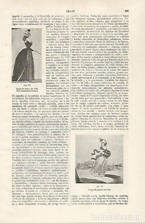 Otros art&iacute;culos de coleccionismo en papel: LAMINA ESPASA 28797: Traje de dama de 1793 - Varios