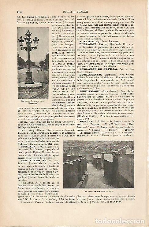 Otros art&iacute;culos de coleccionismo en papel: LAMINA ESPASA 11914: Avenida en Barcelona. Burladero de una plaza de toros - Varios