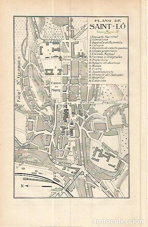 Otros art&iacute;culos de coleccionismo en papel: LAMINA ESPASA 17194: Plano de Saint Lo - Varios