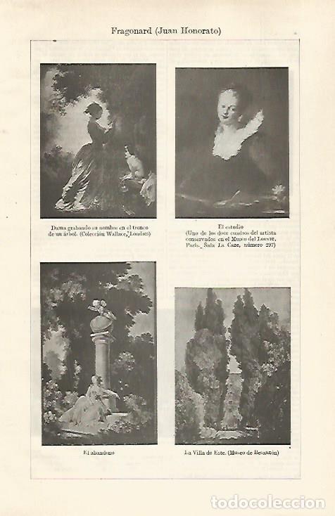 Otros art&iacute;culos de coleccionismo en papel: LAMINA ESPASA 28833: Obras por J. Fragonard - Varios