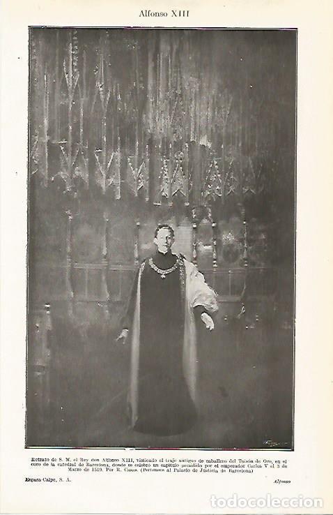 Otros art&iacute;culos de coleccionismo en papel: LAMINA ESPASA 11953: Retrato de Alfonso XIII - Varios