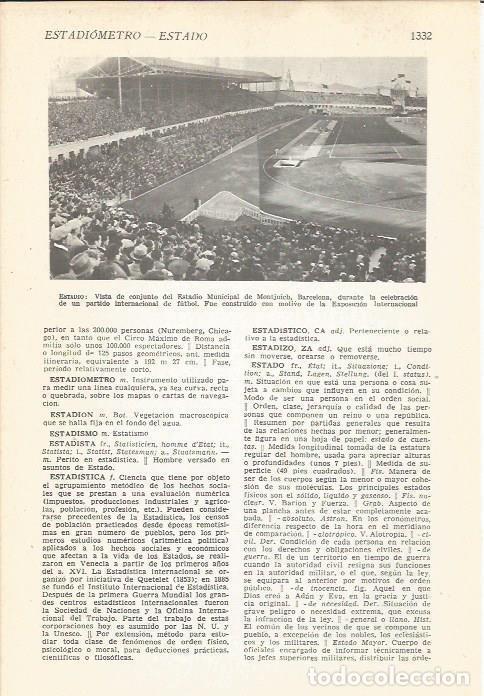Sammelleidenschaft Andere Papierartikel: LAMINA 22170: Estadio de Montjuic, Barcelona - VVAA