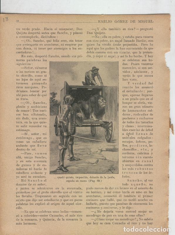 Otros art&iacute;culos de coleccionismo en papel: Las famosas aventuras de Don Quijote lamina 18 - Varios