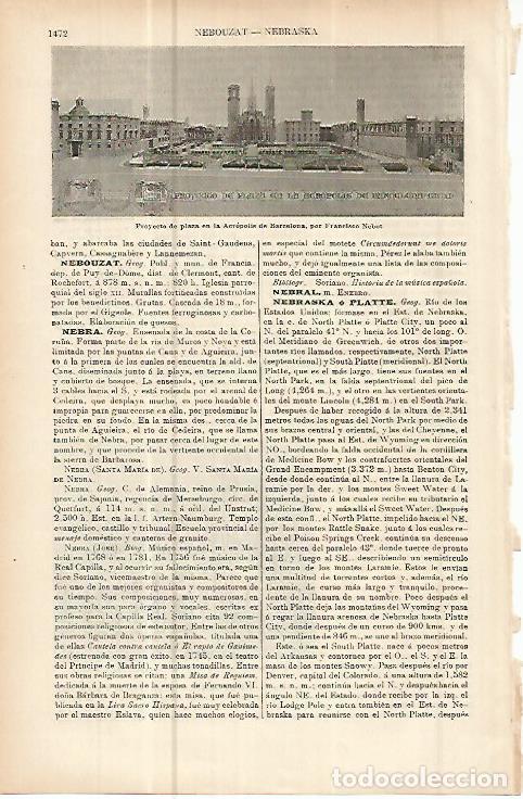 Otros art&iacute;culos de coleccionismo en papel: LAMINA ESPASA 10780: Proyecto de plaza en la Acropolis de Barcelona por F. Nebot - Varios