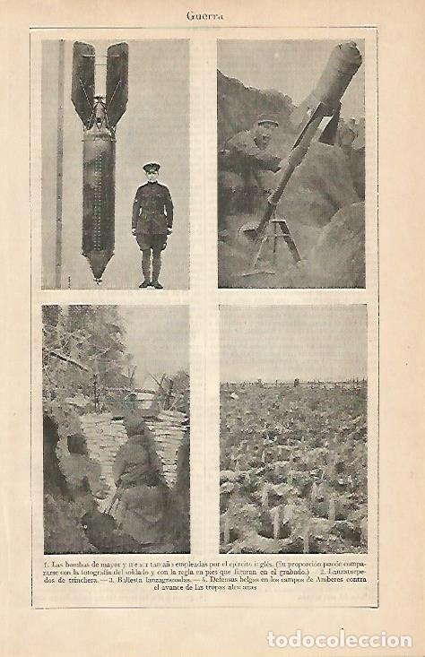 Otros art&iacute;culos de coleccionismo en papel: LAMINA ESPASA 499: Armas de la Primera Guerra Mundial - Varios autores