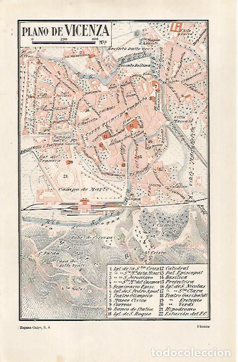 Otros art&iacute;culos de coleccionismo en papel: LAMINA ESPASA 28905: Plano de Vicenza Italia - Varios