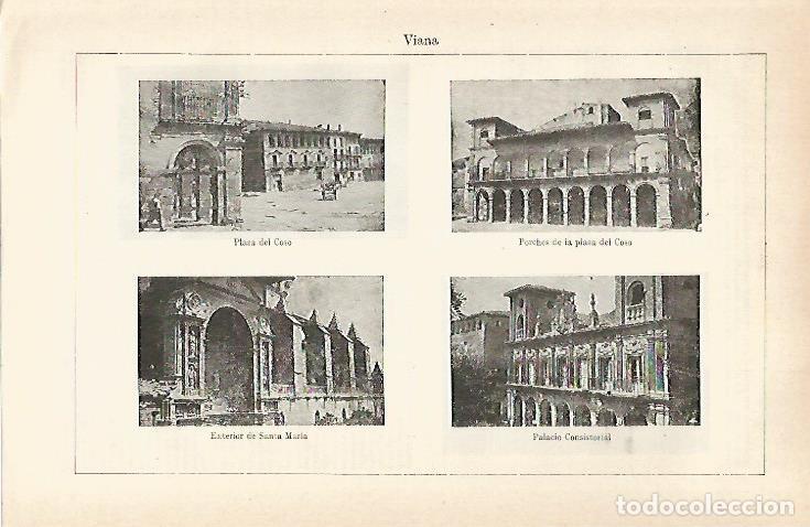 Otros art&iacute;culos de coleccionismo en papel: LAMINA ESPASA 28884: Vistas de Viana Navarra - Varios
