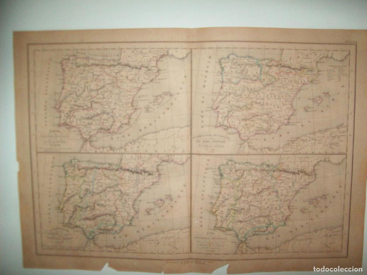 Otros art&iacute;culos de coleccionismo en papel: LAMINA 22707: Mapas de la Peninsula Iberica en la Edad Media - Grosselin-Delamarche