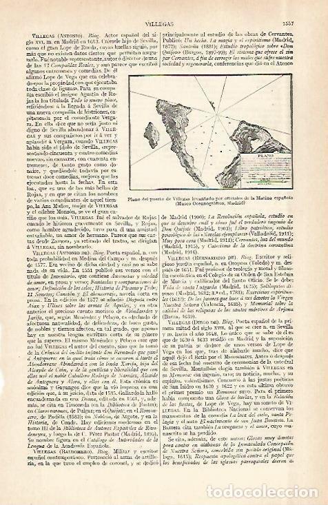 Otros art&iacute;culos de coleccionismo en papel: LAMINA ESPASA 29120: Plano del puerto de Villegas - Varios