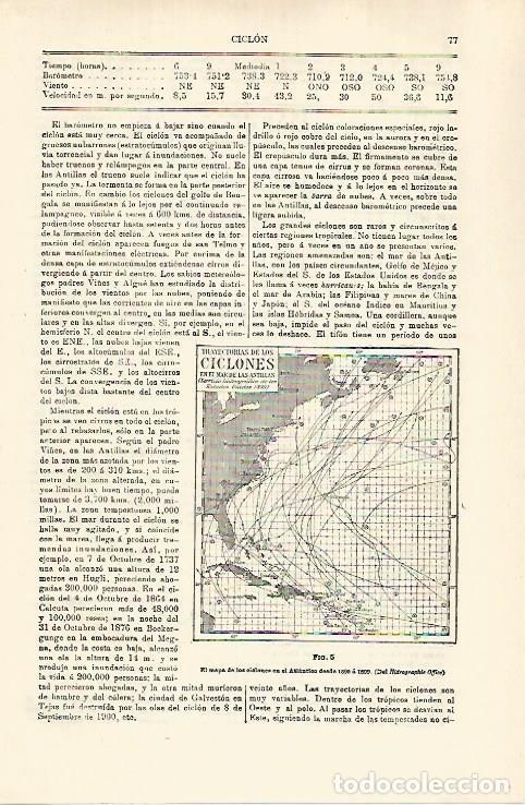 Otros art&iacute;culos de coleccionismo en papel: LAMINA ESPASA 29263: Mapa de las trayectorias de los ciclones - Varios