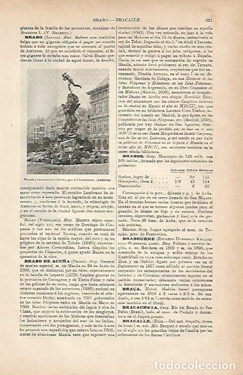 Otros art&iacute;culos de coleccionismo en papel: LAMINA ESPASA 11703: Monumento a Brabo en Amberes - Varios