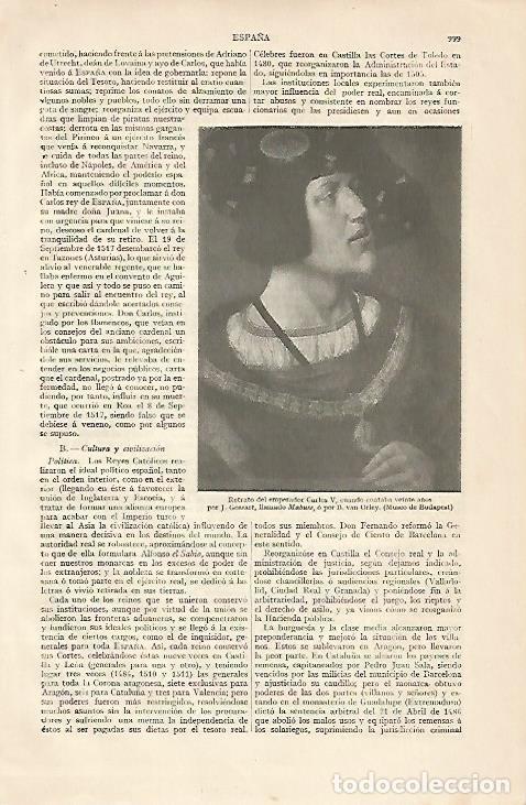 Otros art&iacute;culos de coleccionismo en papel: LAMINA ESPASA 10296: El emperador Carlos V por J. Gossart - Varios