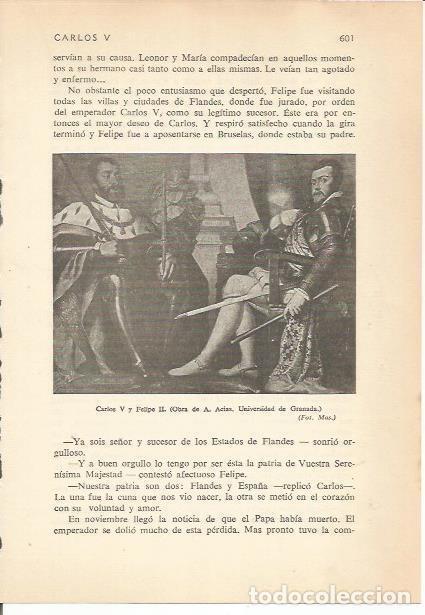 Otros art&iacute;culos de coleccionismo en papel: LAMINA 24297: Carlos V y Felipe II, por A. Acias - Carmi&ntilde;a Verdejo