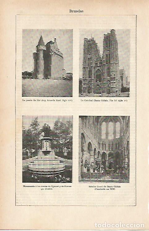 Otros art&iacute;culos de coleccionismo en papel: LAMINA ESPASA 11820: Vistas de Bruselas Belgica - Varios