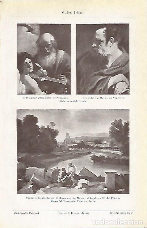 Otros art&iacute;culos de coleccionismo en papel: LAMINA ESPASA 1182: Pinturas de San Mateo - Varios Autores