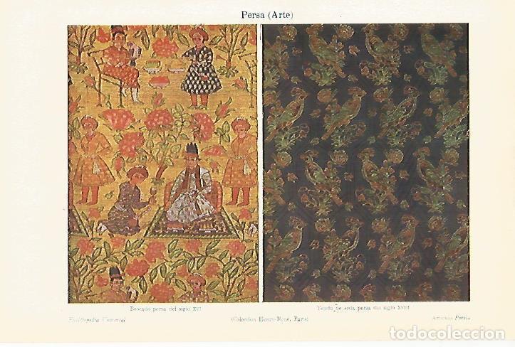 Otros art&iacute;culos de coleccionismo en papel: LAMINA ESPASA 18050: Tejidos persas - Varios