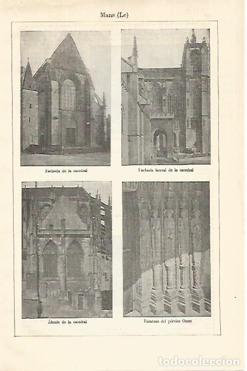 Otros art&iacute;culos de coleccionismo en papel: LAMINA ESPASA 18646: Catedral de Le Mans - Varios