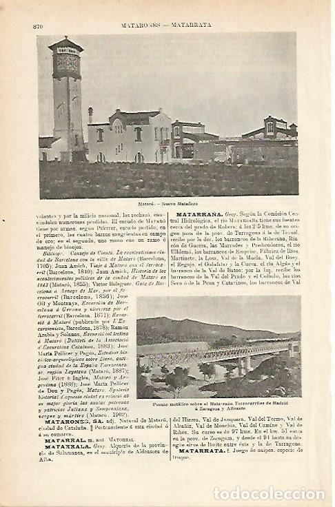 Otros art&iacute;culos de coleccionismo en papel: LAMINA ESPASA 1177: Nuevo Matadero de Mataro Barcelona - Varios Autores