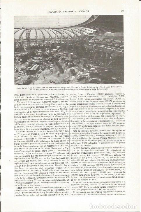 Otros art&iacute;culos de coleccionismo en papel: LAMINA ESPASA 36074: Construccion del estadio olimpico de Montreal - Varios