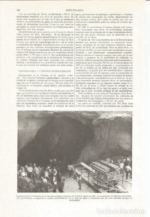 Otros art&iacute;culos de coleccionismo en papel: LAMINA ESPASA 36024: Exploraciones en la Fontaine de la Vaucluse, Francia - Varios