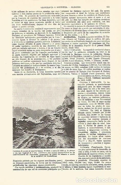 Otros art&iacute;culos de coleccionismo en papel: LAMINA ESPASA 29309: Carretera al tunel de Salang Albania - Varios