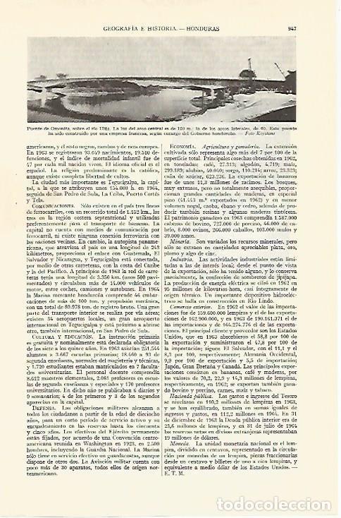 Otros art&iacute;culos de coleccionismo en papel: LAMINA ESPASA 29404: Puente de Omonita en Honduras - Varios