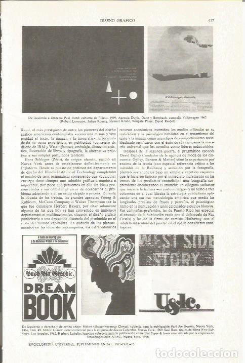 Otros art&iacute;culos de coleccionismo en papel: LAMINA ESPASA 36015: Dise&ntilde;o grafico: carteles de Estados Unidos y Alemania - Varios