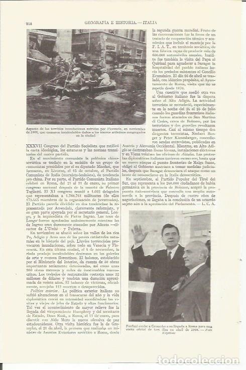 Otros art&iacute;culos de coleccionismo en papel: LAMINA ESPASA 35873: Inundaciones en Florencia en 1966 - Varios