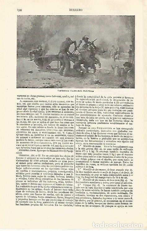 Otros art&iacute;culos de coleccionismo en papel: LAMINA ESPASA 29518: Los herreros por G. Blair Bruce - Varios