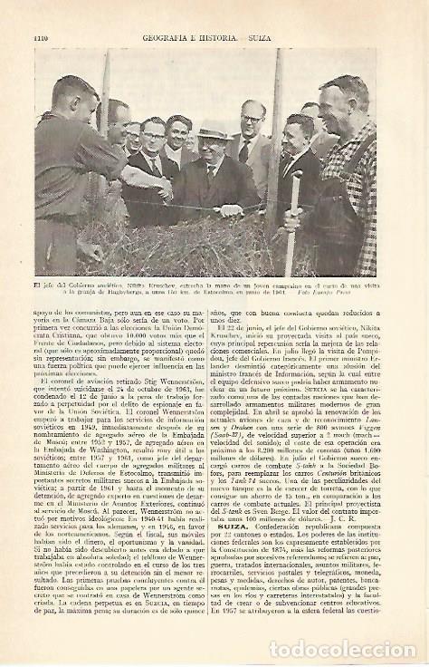 Otros art&iacute;culos de coleccionismo en papel: LAMINA ESPASA 29450: Nikita Kruschev en Hagbyberga Suiza - Varios