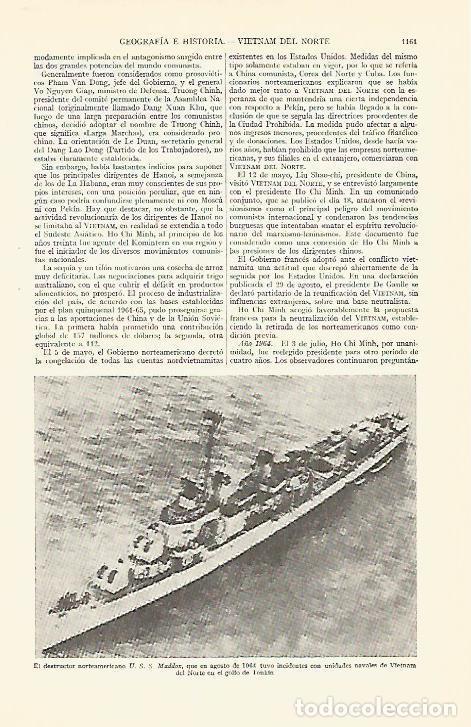Otros art&iacute;culos de coleccionismo en papel: LAMINA ESPASA 29465: El destructor de Estados Unidos U.S.S. Maddox - Varios