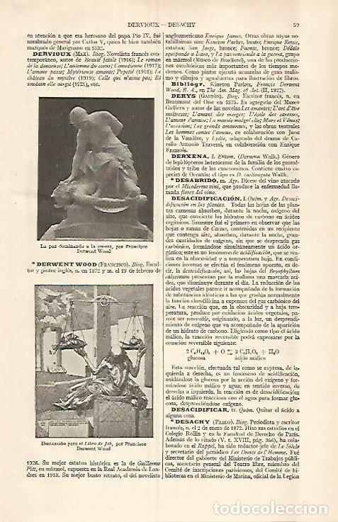 Otros art&iacute;culos de coleccionismo en papel: LAMINA ESPASA 29566: La paz dominando a la guerra por Wood - Varios