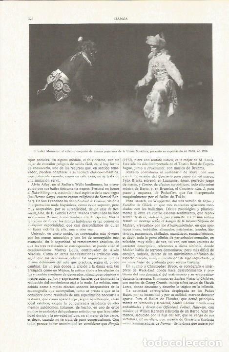 Otros art&iacute;culos de coleccionismo en papel: LAMINA ESPASA 35996: El ballet Moisseiev en Paris en 1976 - Varios