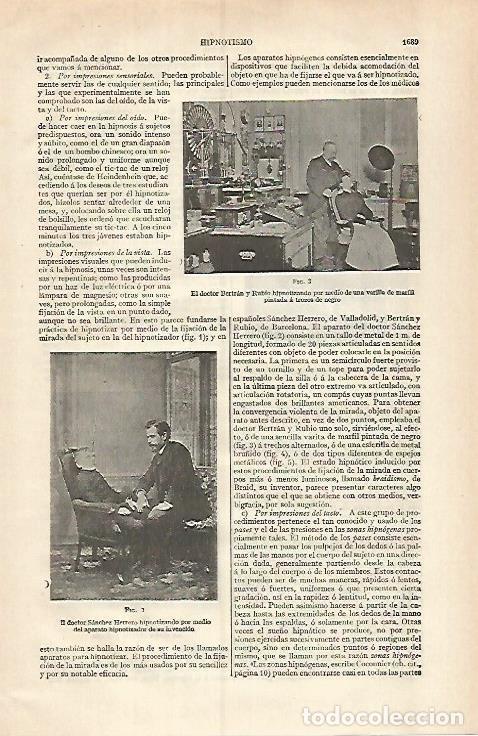 Otros art&iacute;culos de coleccionismo en papel: LAMINA ESPASA 29555: Los doctores Bertran y Sanchez Herrero hipnotizando a pacientes - Varios