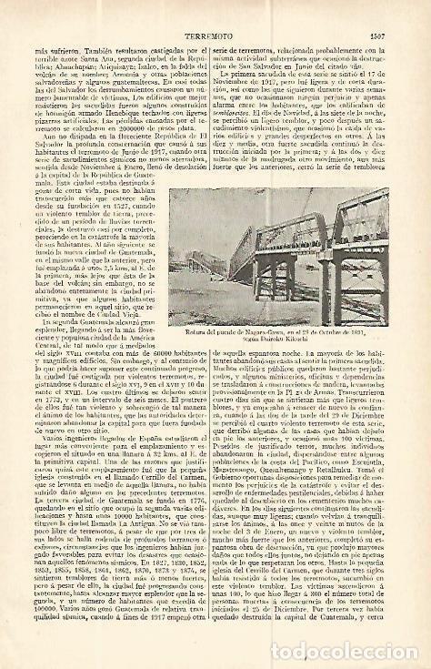 Otros art&iacute;culos de coleccionismo en papel: LAMINA ESPASA 13887: Puente Nagara-Gawa el 28 de octubre de 1891 - Varios