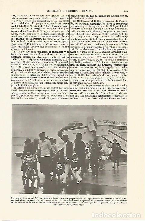 Otros art&iacute;culos de coleccionismo en papel: LAMINA ESPASA 13453: Ugandeses en Gran Breta&ntilde;a - Varios