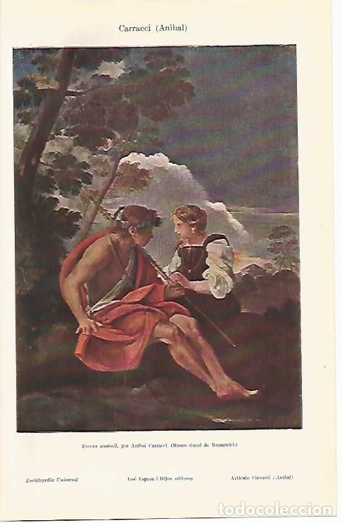 Otros art&iacute;culos de coleccionismo en papel: LAMINA ESPASA 4366: Escena pastoril por A. Carracci - Varios Autores