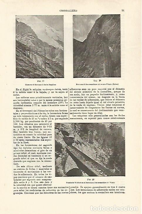 Otros art&iacute;culos de coleccionismo en papel: LAMINA ESPASA 29717: Ferrocarril de La Jungfrau y del Monte Pilato - Varios