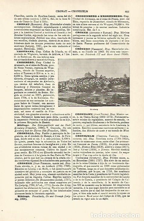 Otros art&iacute;culos de coleccionismo en papel: LAMINA ESPASA 29769: Vista de Cronberg Alemania - Varios