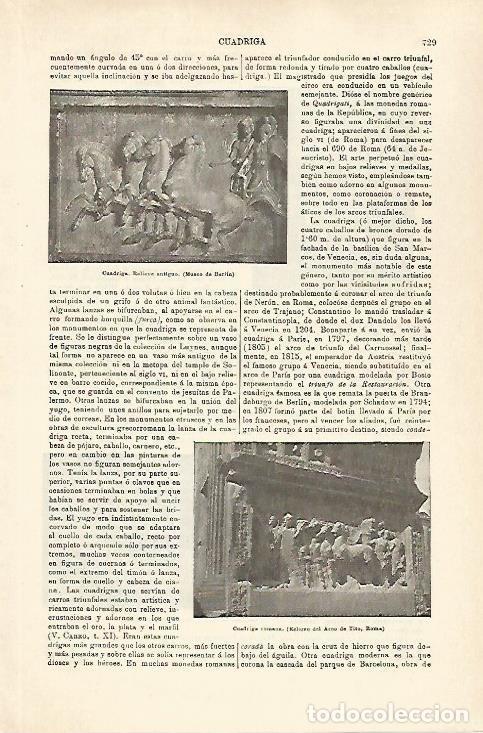 Otros art&iacute;culos de coleccionismo en papel: LAMINA ESPASA 29804: Relieve de cuadriga en el Museo de Berlin - Varios