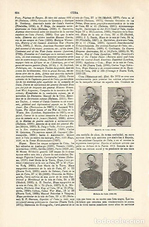 Otros art&iacute;culos de coleccionismo en papel: LAMINA ESPASA 29816: Medalla de Cuba de 1873 y 1895 - Varios