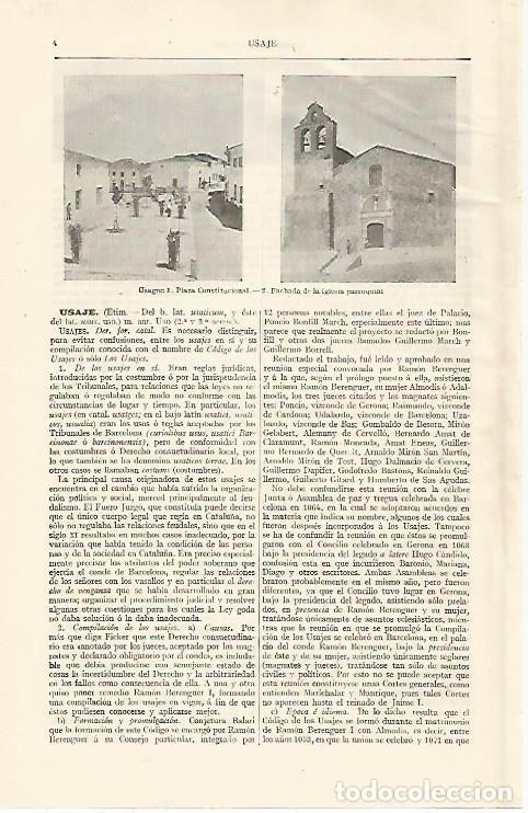 Otros art&iacute;culos de coleccionismo en papel: LAMINA ESPASA 29935: Plaza e iglesia de Usagre Badajoz - Varios
