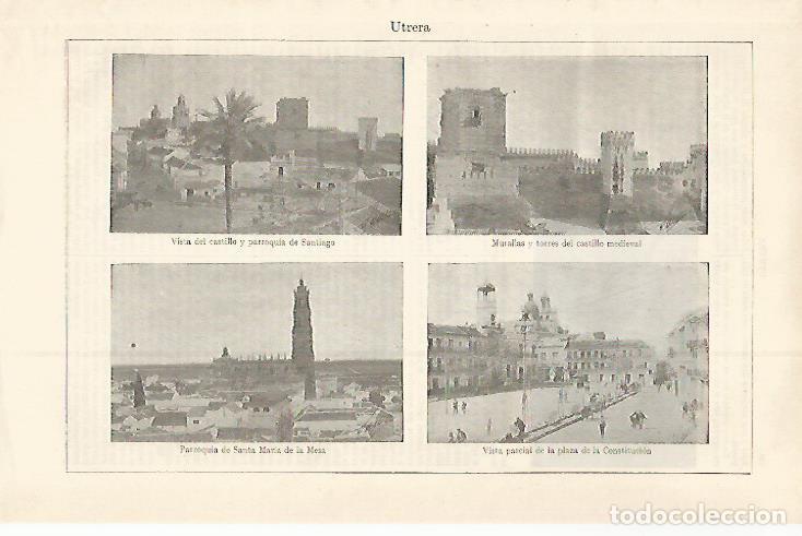 Otros art&iacute;culos de coleccionismo en papel: LAMINA ESPASA 29955: Vistas de Utrera Sevilla - Varios